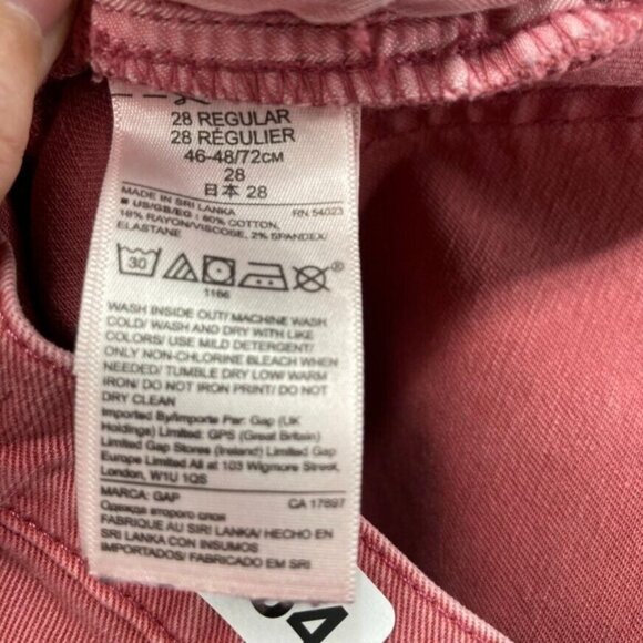 Gap Denim Womens True Skinny Ankle Jeans Size 28 Dark Pink Raw Hem Stretch - Picture 6 of 10